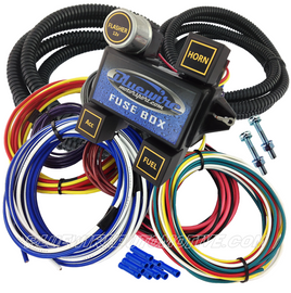 UNIVERSAL 12-CIRCUIT FUSE BLOCK SHORT HARNESS+FLASH RELAY+HORN RELAY+ACC RELAY+FUEL RELAY