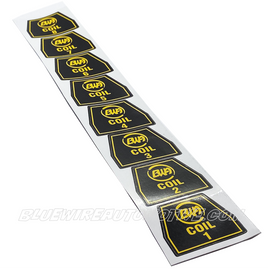 IGNITION COIL LABEL STICKERS - 1 TO 8 - BWACP10