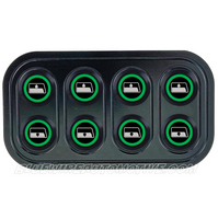 HORIZONTAL DELUXE BLACK SERIES BILLET POWER WINDOW UP/DOWN SWITCH-4D-GREEN