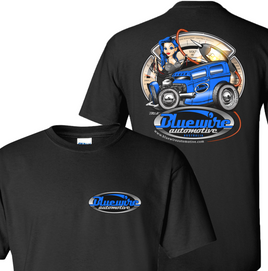 BLACK "HOT ROD WIRE-UP" T-SHIRT - SMALL to 5XL