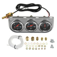 
              CHROME TRIPLE GAUGE KIT-OIL PRESSURE-WATER TEMPERATURE AMPS - SIZE: 2"3inch
            