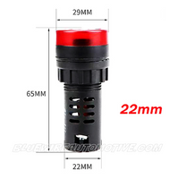 
              RED PILOT LIGHT+WARNING BUZZER ALARM-RED-22mm
            