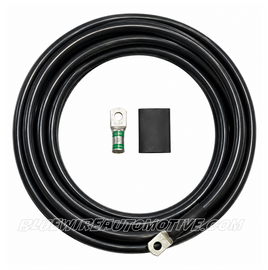 5 METER BLACK NEGATIVE BATTERY CABLE-RING TERMINAL-0B&S-12v~24v