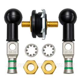 SINGLE INSULATED BATTERY PASS THROUGH FIREWALL PANEL CONNECTOR STUD-BLACK