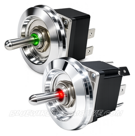 CLASSIC SILVER SERIES LED FLIP SWITCH MOMENTARY/LATCHING/ON-OFF-ON