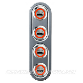DELUXE SILVER SERISE BILLET VERTICAL 2 DOOR POWER WINDOW SWITCH-WINDOW-RED