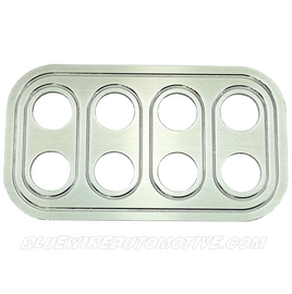 YOU BUILD IT-HORIZONTAL SILVER SERIES DELUXE BILLET BUTTON PANEL-8 HOLE-19MM-135x75mm