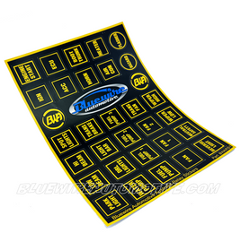 ASSORTED BLACK & AMBER RELAY LABEL STICKERS-BWARS1