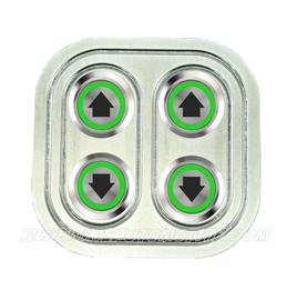 DELUXE SILVER SERIES BILLET POWER WINDOW SWITCH-2 DOOR-ARROW-GREEN-BWASSPWDA2G