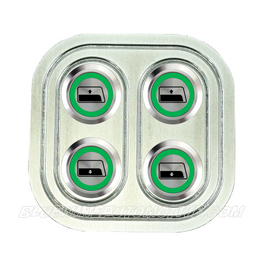 DELUXE SILVER SERIES BILLET POWER WINDOW SWITCH-2 DOOR-WINDOW-GREEN-BWASSPWDW2G