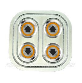 DELUXE SILVER SERIES BILLET POWER WINDOW SWITCH-2 DOOR-ARROW-ORANGE-BWASSPWDA2O