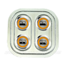 DELUXE SILVER SERIES BILLET POWER WINDOW SWITCH-2 DOOR-WINDOW-ORANGE-BWASSPWDW2O