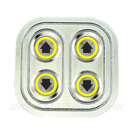 DELUXE SILVER SERIES BILLET POWER WINDOW SWITCH-2 DOOR-ARROW-YELLOW-BWASSPWDA2Y