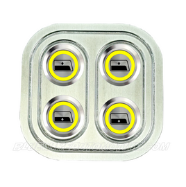 DELUXE SILVER SERIES BILLET POWER WINDOW SWITCH-2 DOOR-WINDOW-YELLOW-BWASSPWDW2Y