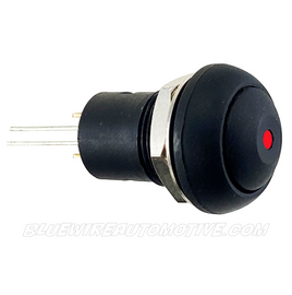 12MM STEERING WHEEL LATCHING ON/OFF SWITCH-BLACK BUTTON+RED LED