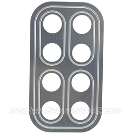 YOU BUILD IT-SILVER SERIES DELUXE BILLET BUTTON PANEL-8 HOLE-19MM-135x75mm