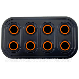 HORIZONTAL DELUXE BLACK SERIES BILLET POWER WINDOW SWITCH-4D-ORANGE