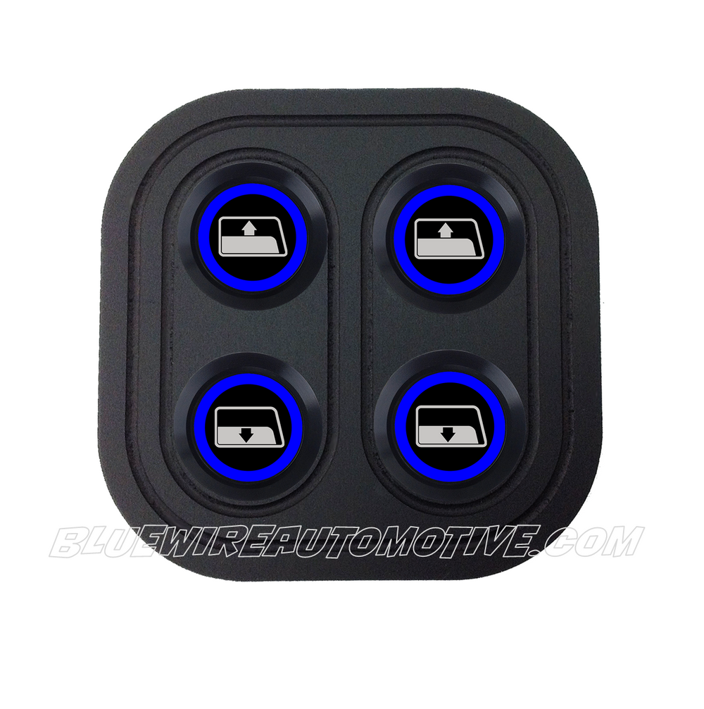 Power Window Switch Panel DELUXE BLACK SERIES BILLET POWER WINDOW SWITCH-2D-WINDOW-BLUE| Bluewire ...