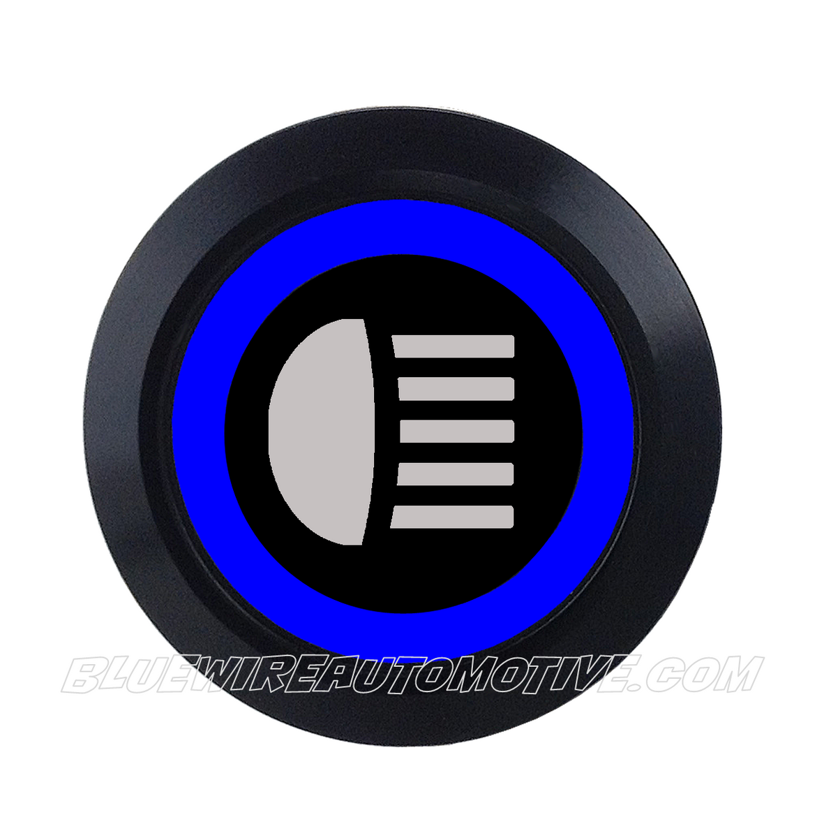 Blue R Button Assembly BLACK SERIES DUAL COLOUR BILLET BUTTON-22mm-HIGH BEAM| Bluewire Automotive