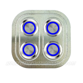 DELUXE SILVER SERIES BILLET POWER WINDOW SWITCH-2 DOOR-BLUE-BWASWPWDSS2B