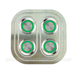 DELUXE SILVER SERIES BILLET POWER WINDOW SWITCH-2 DOOR-GREEN-BWASWPWDSS2G