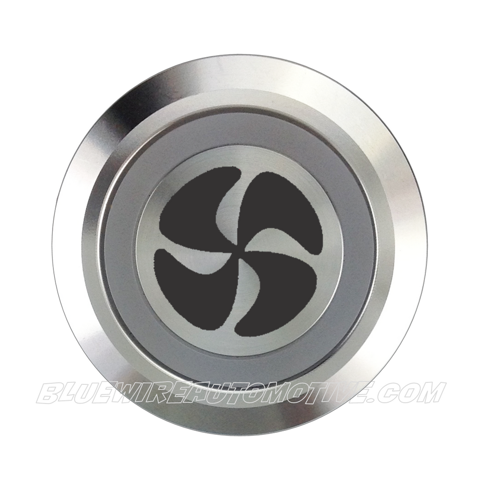 SILVER SERIES DUAL COLOUR BILLET BUTTON-22mm-FAN| Bluewire Automotive