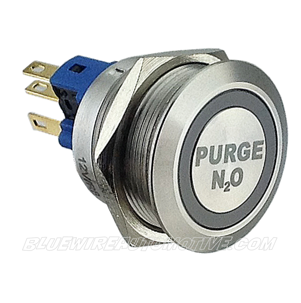 SILVER SERIES DUAL COLOUR BILLET BUTTON-22mm-PURGE N2O| Bluewire Automotive