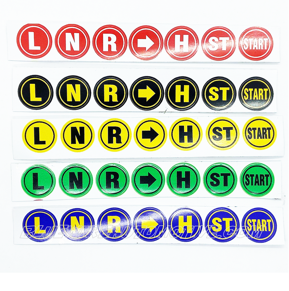7 ASSORTED STEERING WHEEL SWITCH PLATE ROUND LABEL STICKERS - BWABSW00 ...