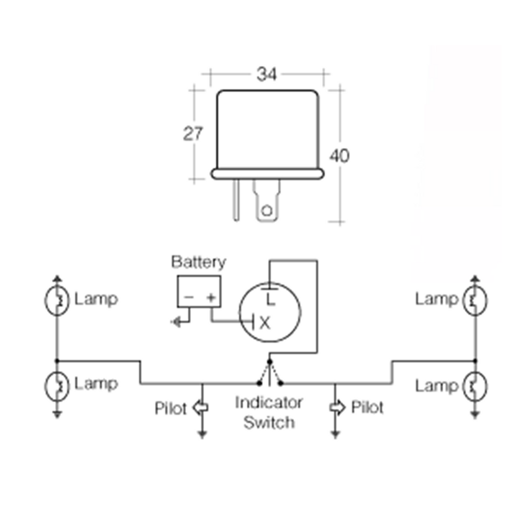 EARLY GLOBE FLASHER RELAY CAN 12V 2PN BWAFR001 Bluewire Automotive