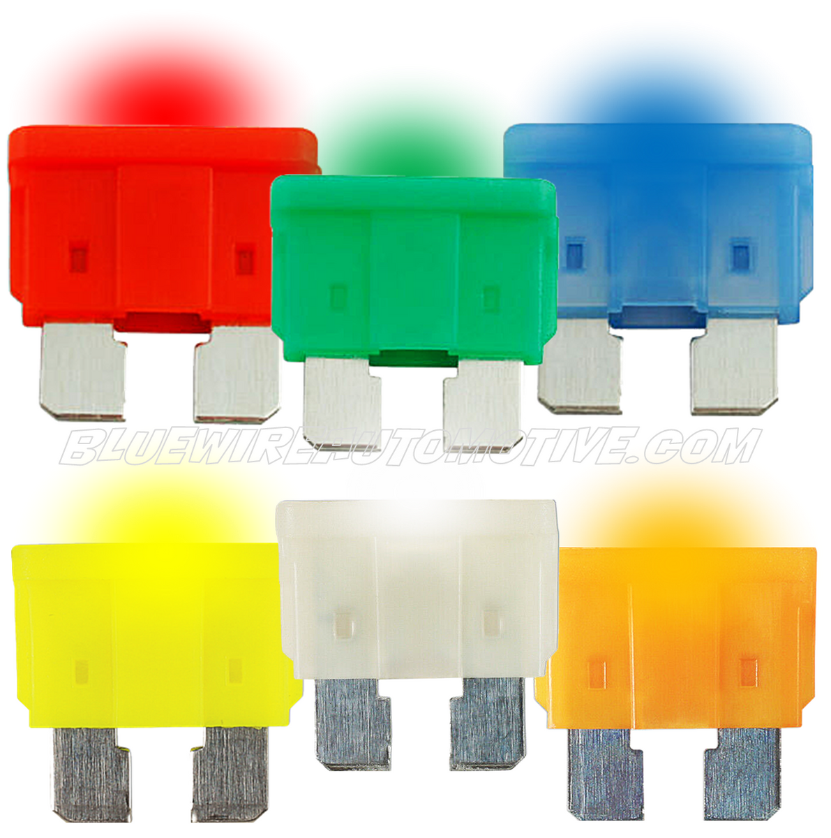 STANDARD LED SMART FUSE BLADE KIT 10/15/20/25/30/40amp 40xpcs Bluewire