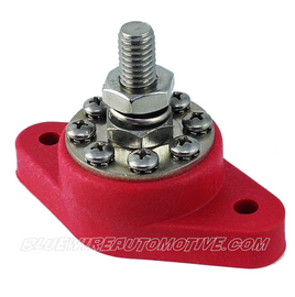 8-BUS INSULATED BATTERY POWER JUNCTION POST RED - BWAB0005