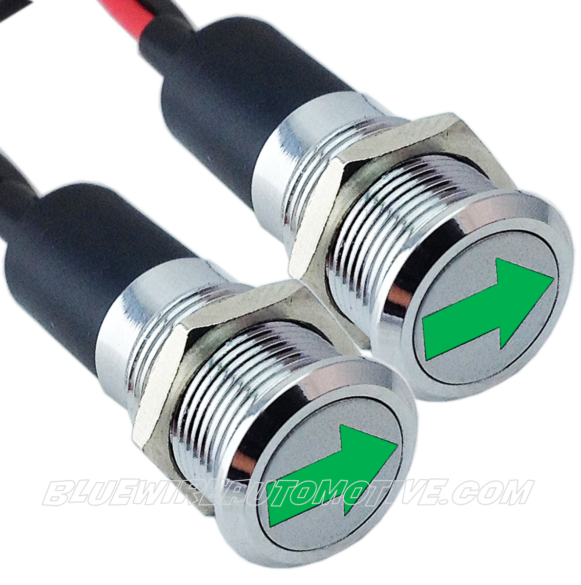 SILVER SERIES ARROW TURN SIGNAL PILOT LIGHT-GREEN-12mm| Bluewire Automotive