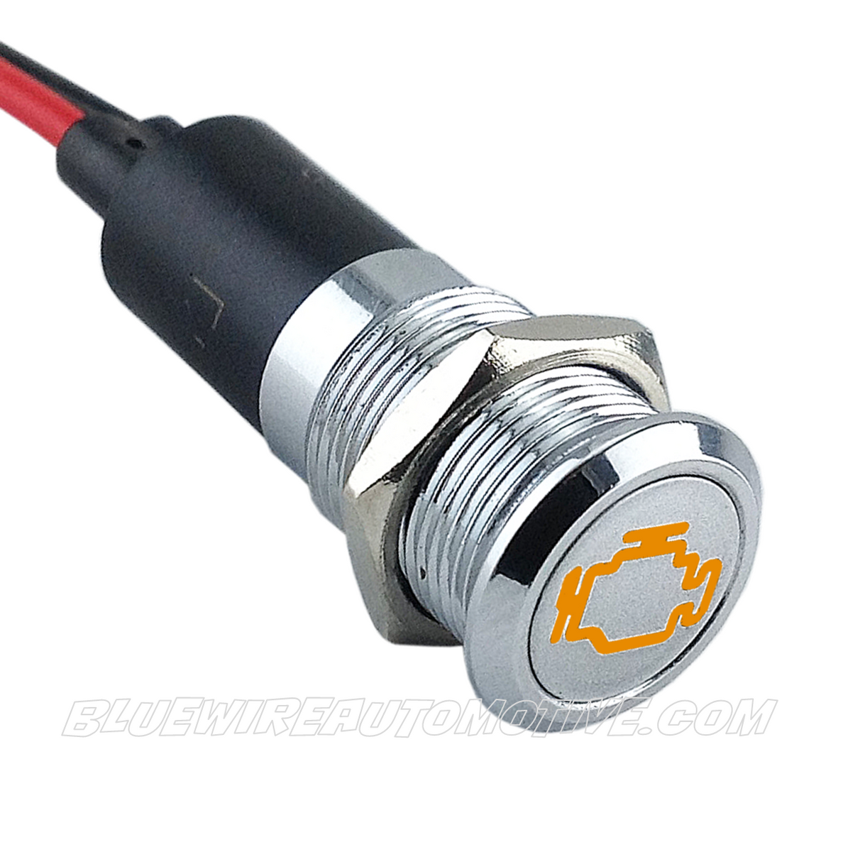 SILVER SERIES ENGINE WARNING PILOT LIGHT-AMBER-12mm| Bluewire Automotive