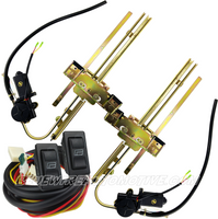 
              UNIVERSAL FLAT GLASS POWER WINDOW KIT WITH REMOTE MOUNTED MOTORS + 2 SWITCH WIRE HARNESS - 2D
            