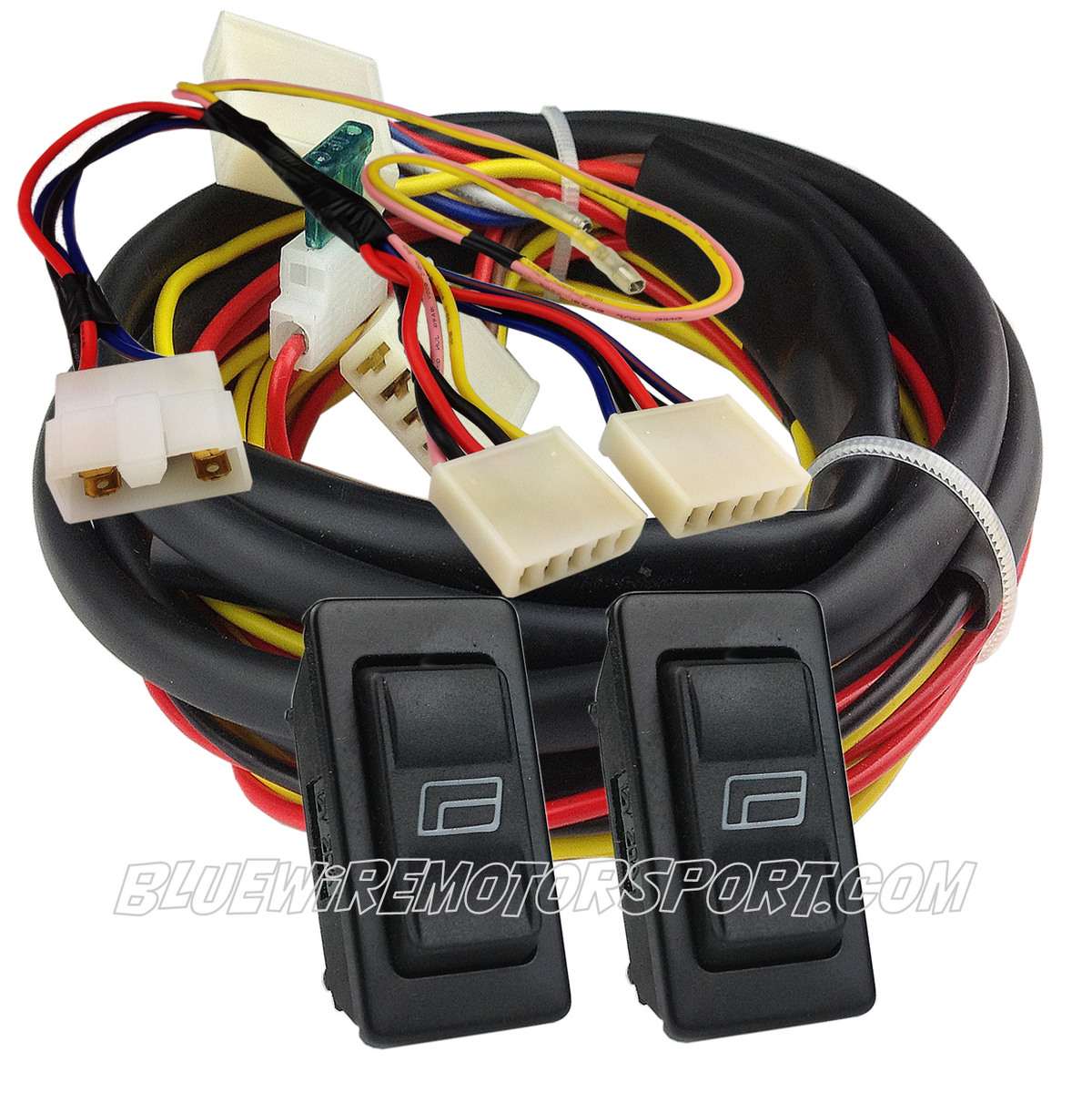 Two Channel Power Window Module UNIVERSAL CURVED GLASS POWER WINDOW KIT + 2 SWITCH WIRE HARNESS - 2D ...