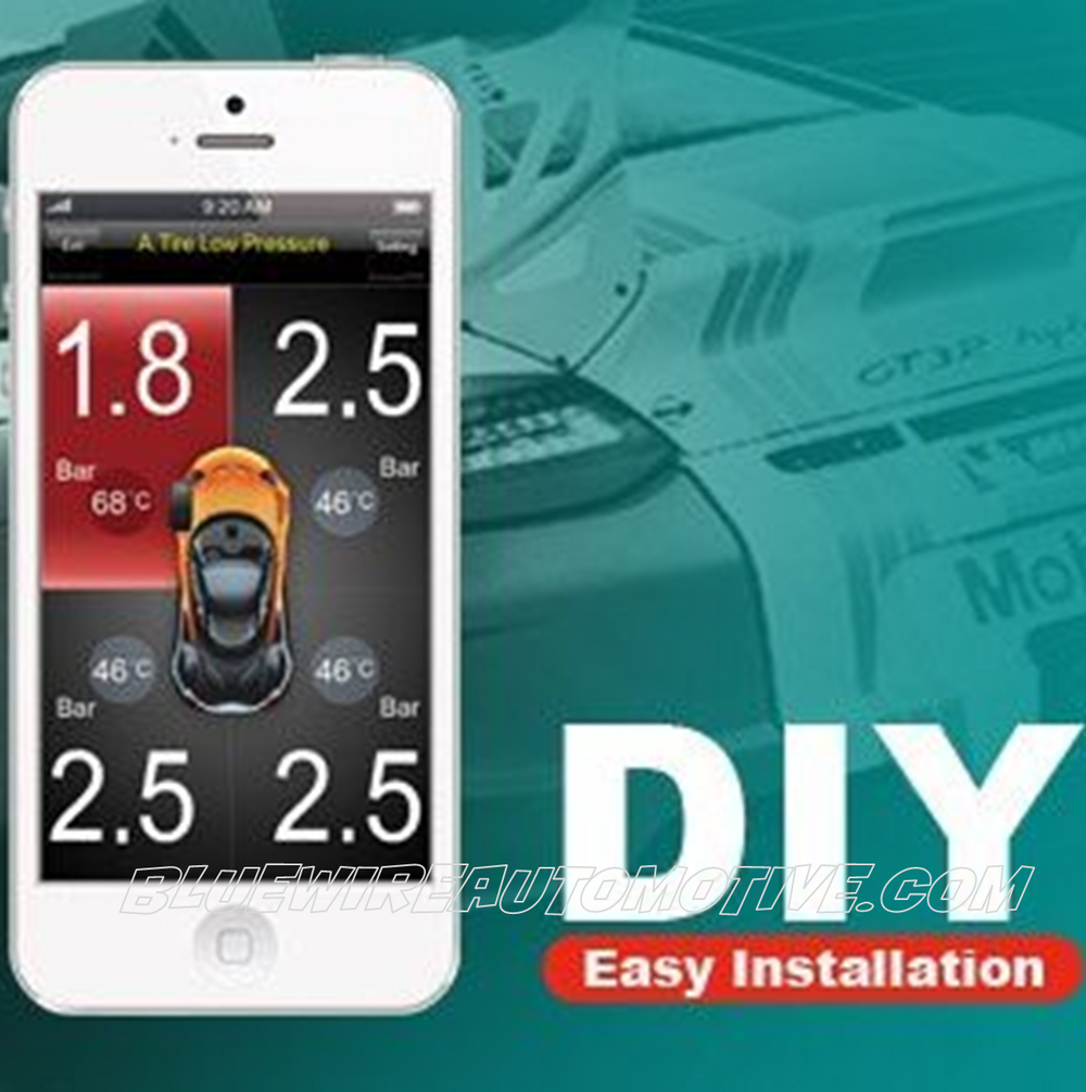 SMARTPHONE TPMS BLUETOOTH TYRE PRESSURE MONITOR SYSTEM IPHONE