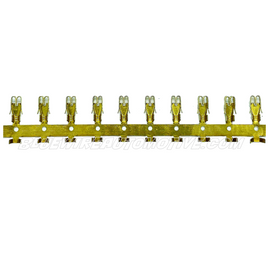 10 x LINKED BRASS UNINSULATED FEMALE FUSE BOX TERMINALS 25mm x 5mm - BWA00470